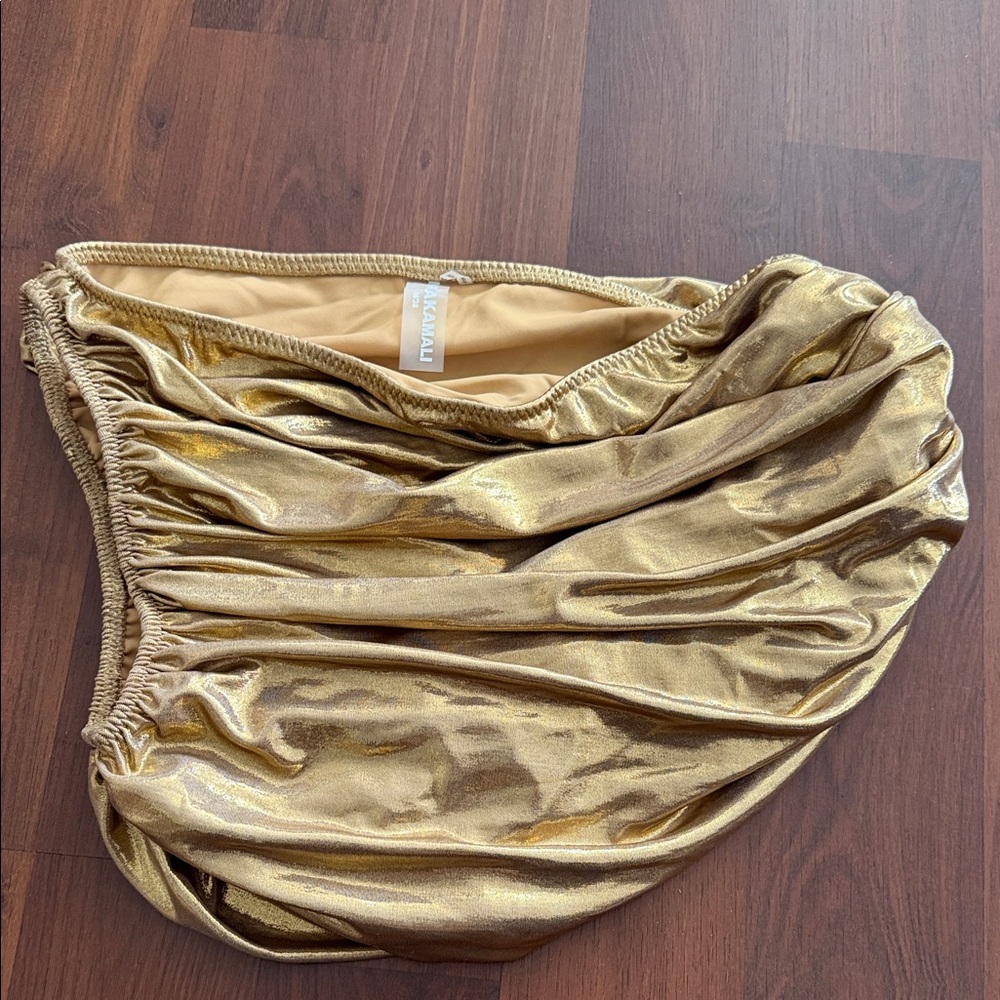 Norma Kamali Gold Metallic Skirt